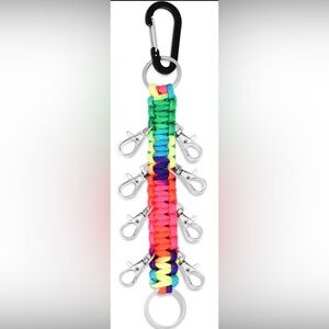 Tye Dye Paracord Cheer Bows Holder Paracord Keychain for Cheerleader Sports